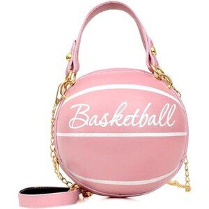 Basketball Shaped Purse Bag Tote Mini Cross Body Messenger Women with Strap